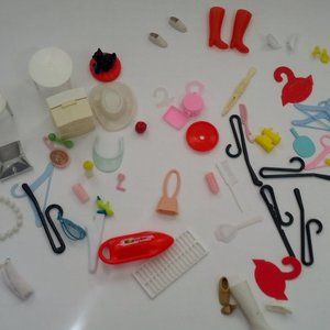 Barbie fashion doll mixed accessories lot shoe hat
